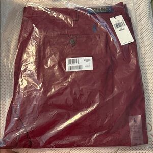 Brand New! Polo by Ralph Lauren Burgundy Chinos, 50X30 with tags in plastic bag